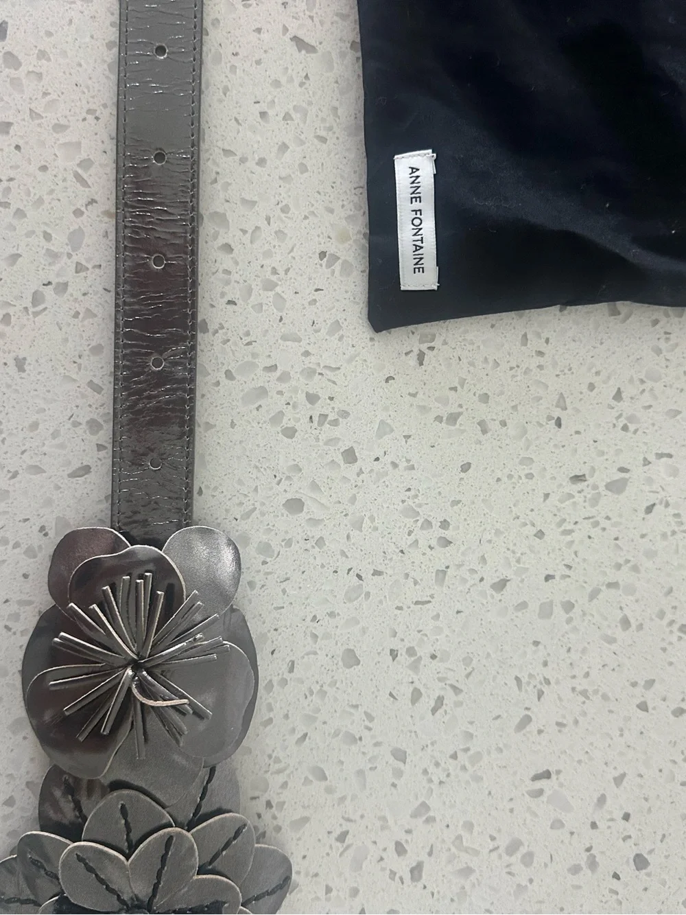 Anne Fontaine Amelie Belt early 2000s Pewter Metalic